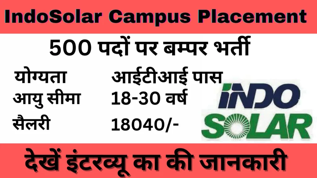 IndoSolar Campus Placement 2024