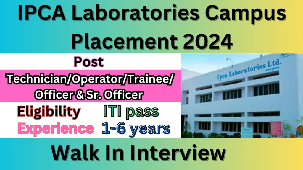 IPCA Laboratories Campus Placement 2024