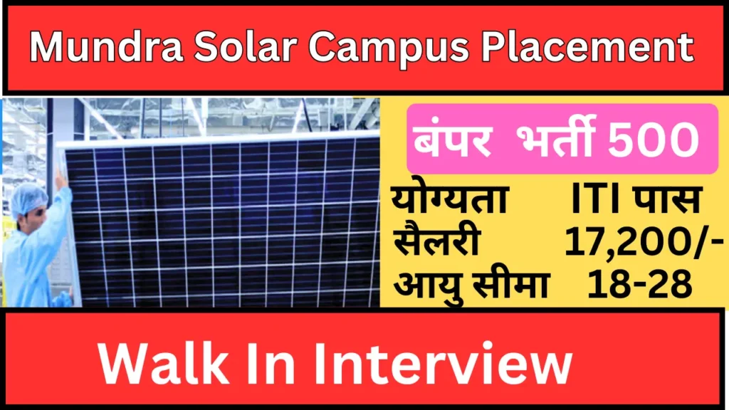 Mundra Solar Campus Placement 2024