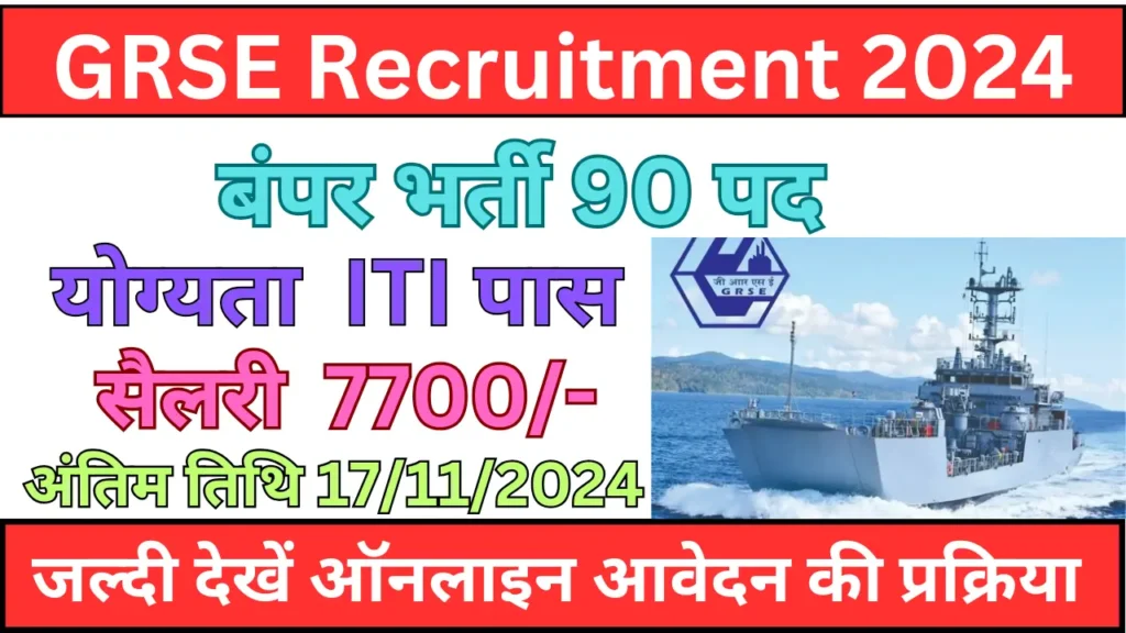 GRSE Apprentice Recruitment 2024